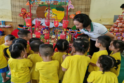 TRẢI NGHIỆM STEAM – BÉ KHÉO TAY LÀM ĐÈN LỒNG TRUNG THU- LỚP 3 TUỔI B, TRƯỜNG MẦM NON TRUNG THÀNH