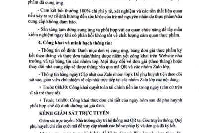 MINH BẠCH NGUỒN GỐC THỰC PHẨM: TRƯỜNG MN TRUNG THÀNH CÔNG KHAI DANH SÁCH ĐƠN VỊ CUNG ỨNG VÀ CAM KẾT AN TOÀN NĂM HỌC 2025 – 2026